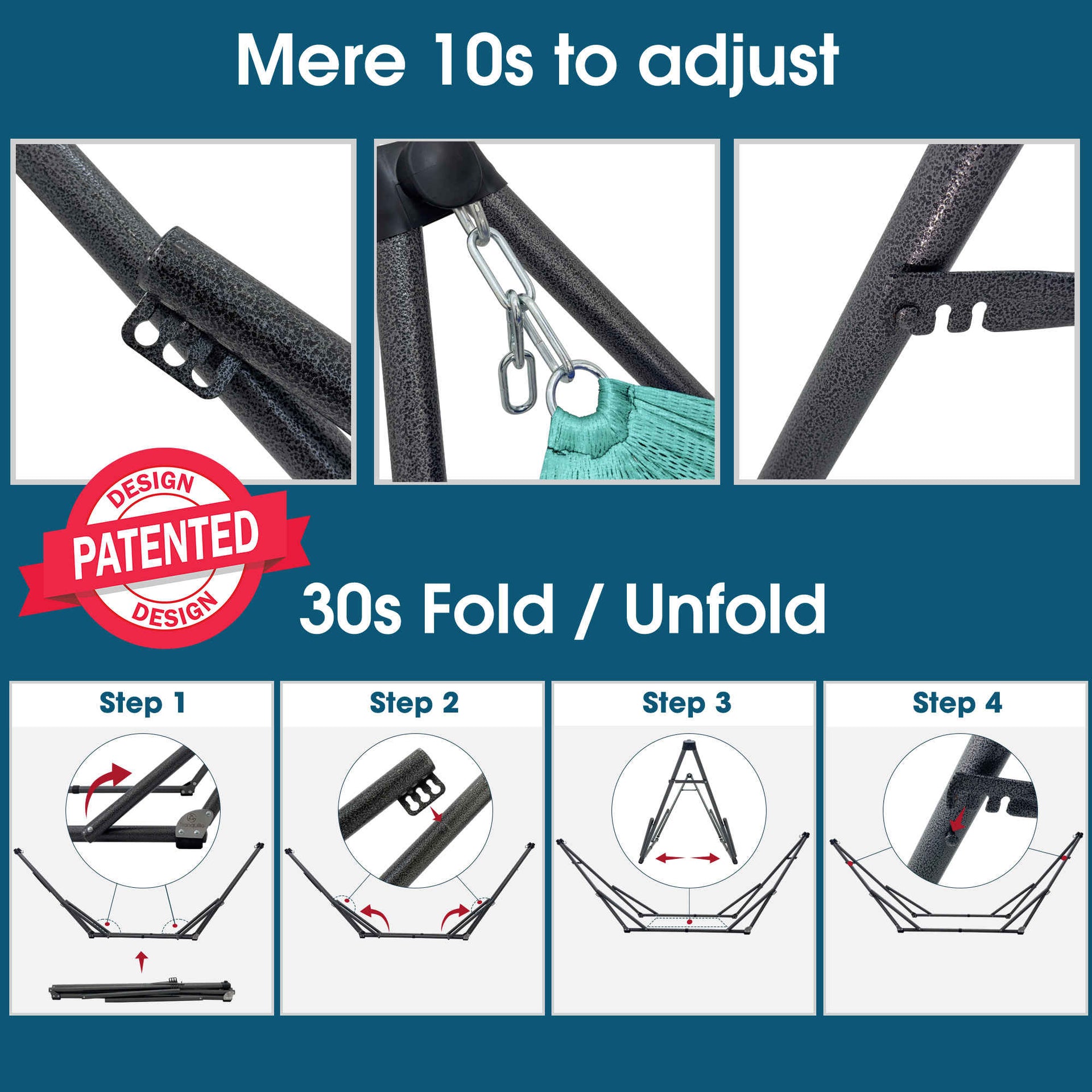 Original Collapsible Hammock with Stand for Ultimate Relaxation