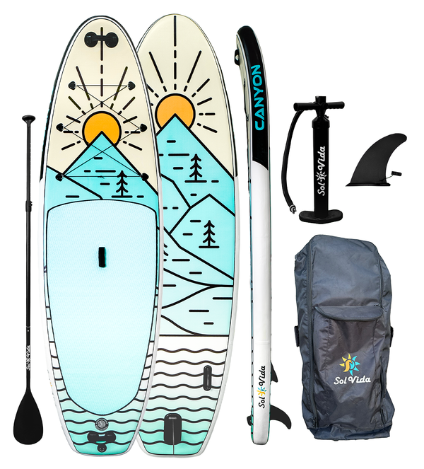 11' 4'' Inflatable Paddle Board + Paddle, Pump, Detachable Fin, & Carrying Case
