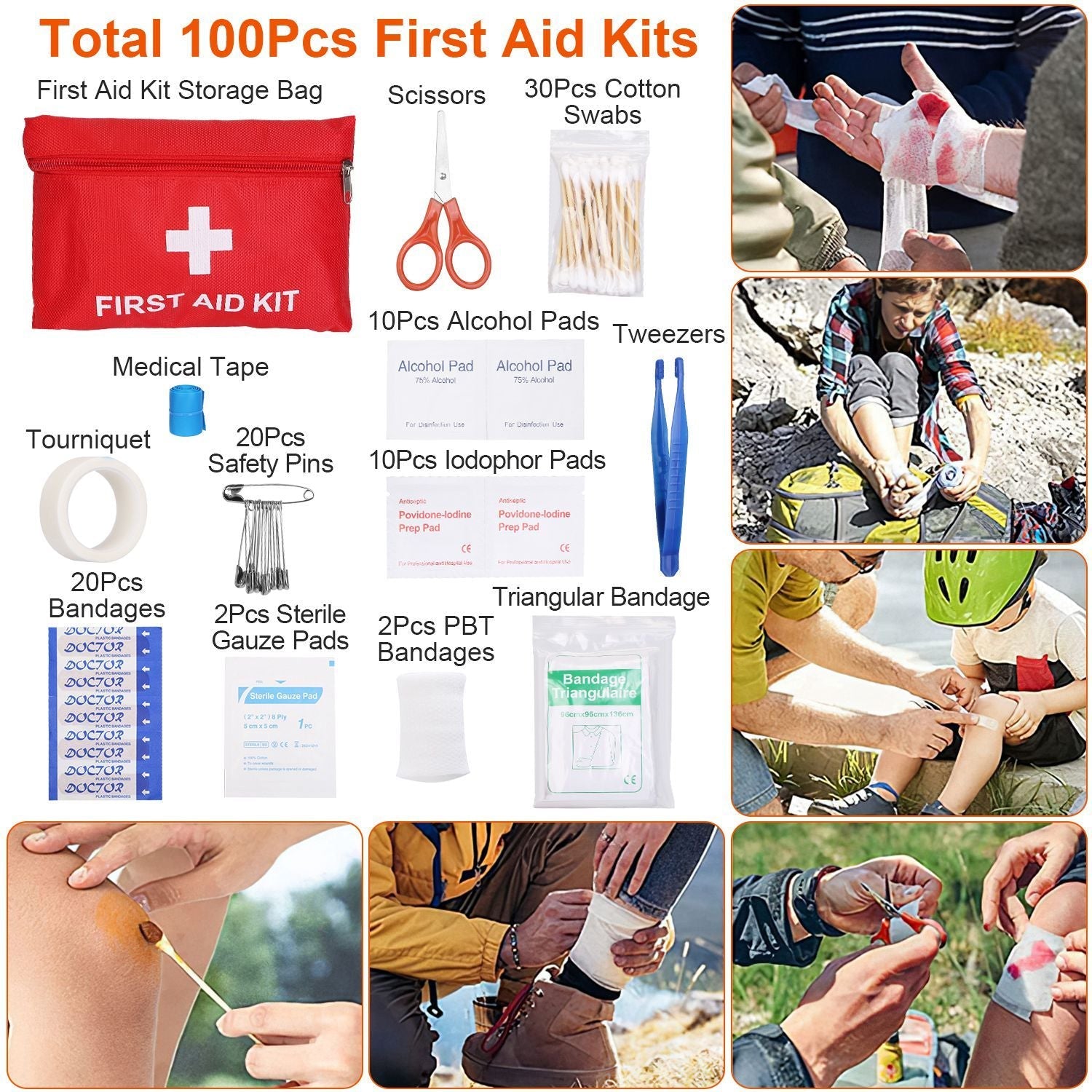 125Pcs Survival Kit for Outdoor Adventures - Professional Emergency Gear & Tactical First Aid Supplies for Camping, Hiking, and Hunting