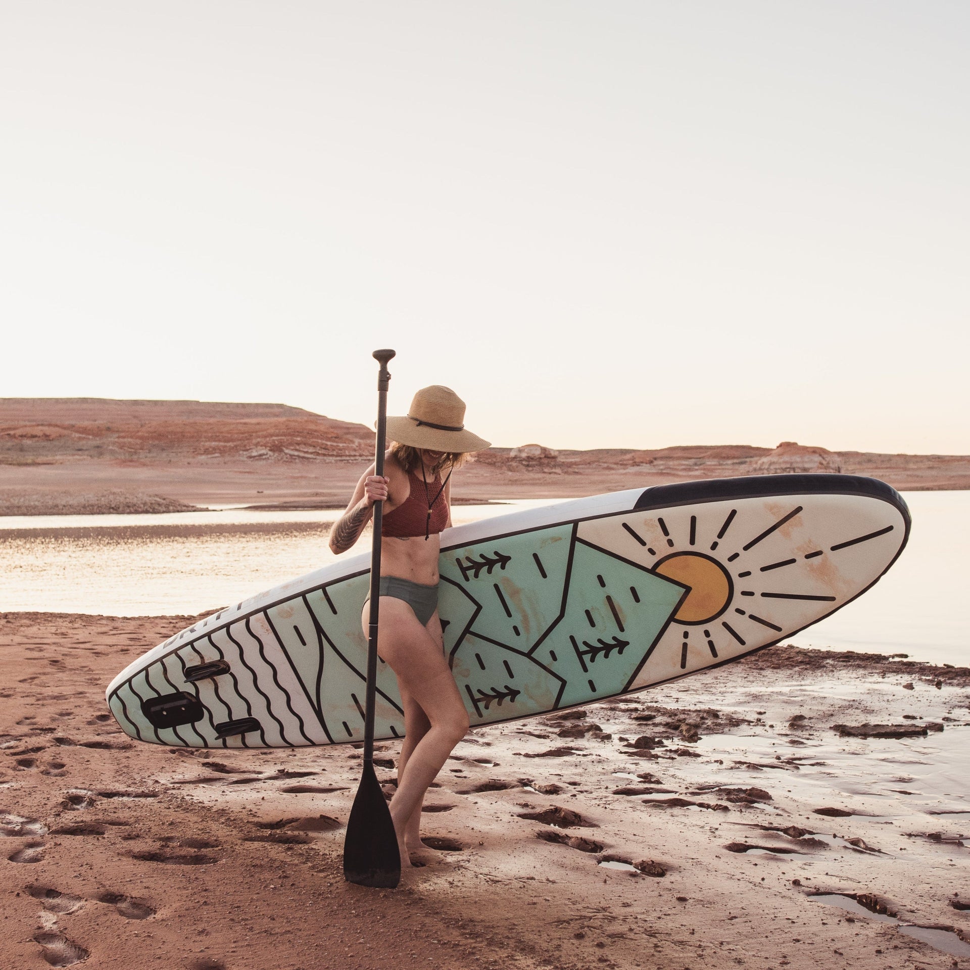 11' 4'' Inflatable Paddle Board + Paddle, Pump, Detachable Fin, & Carrying Case