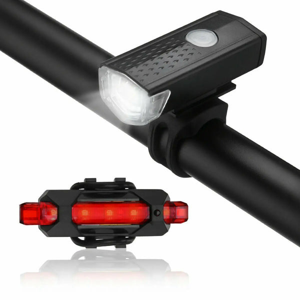 LED Bike Light Set with USB Rechargeable Headlight and Taillight
