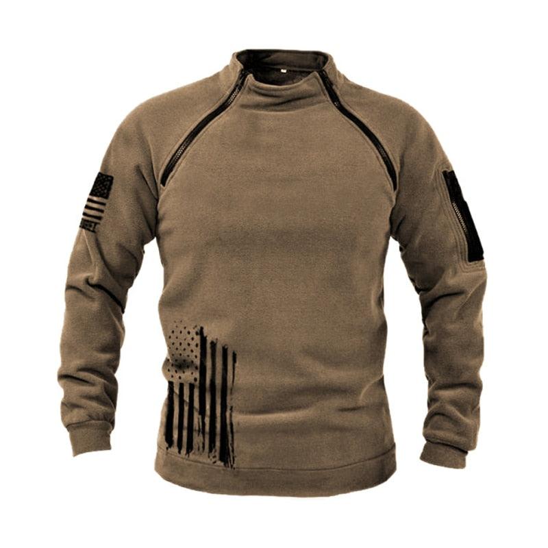 Men Winter Fleece Tactical Jacket Lightweight Warm Windproof Outdoor Wear