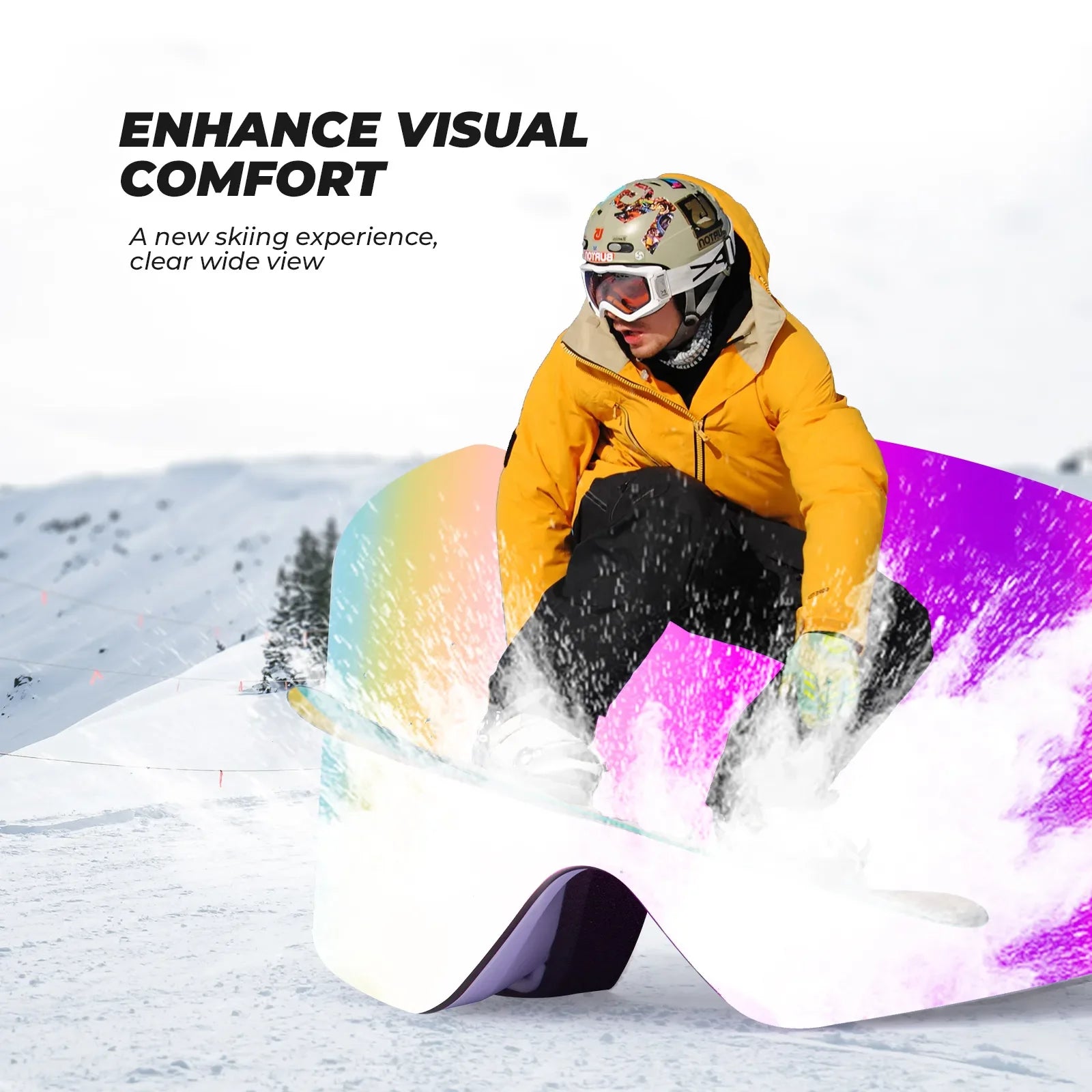 Ski Goggles with UV400 Protection Frameless Anti-Fog