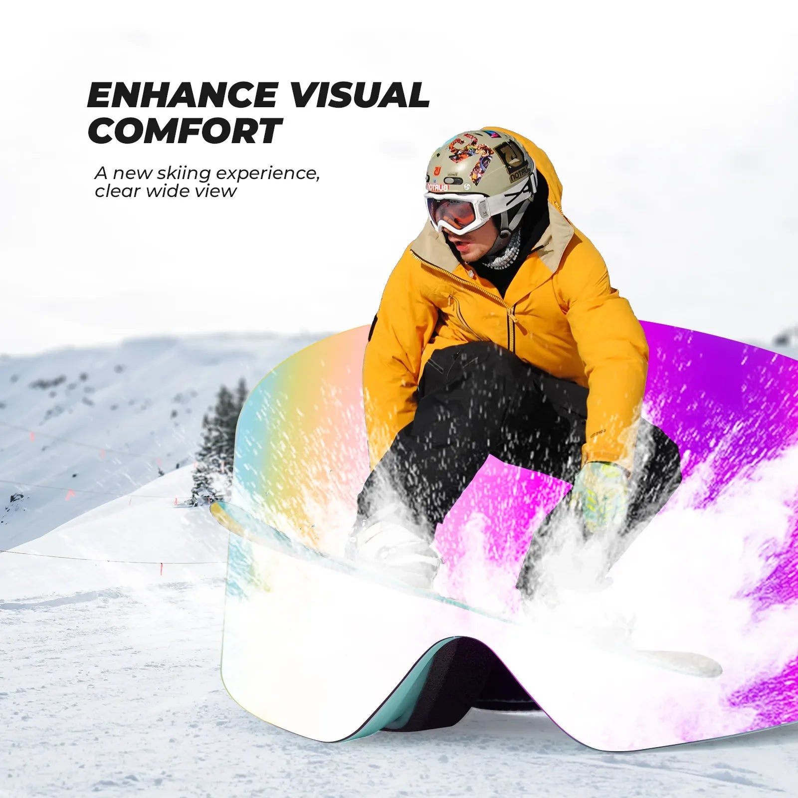 Ski Goggles with UV400 Protection Frameless Anti-Fog