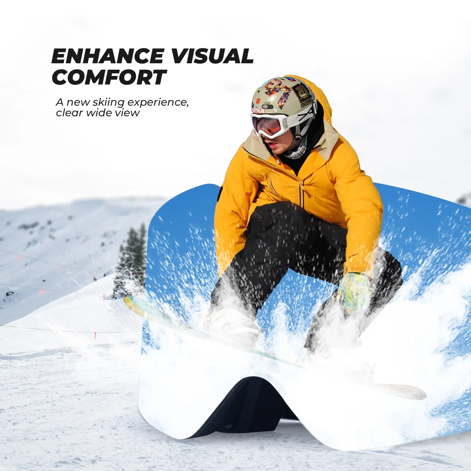 Ski Goggles with UV400 Protection Frameless Anti-Fog