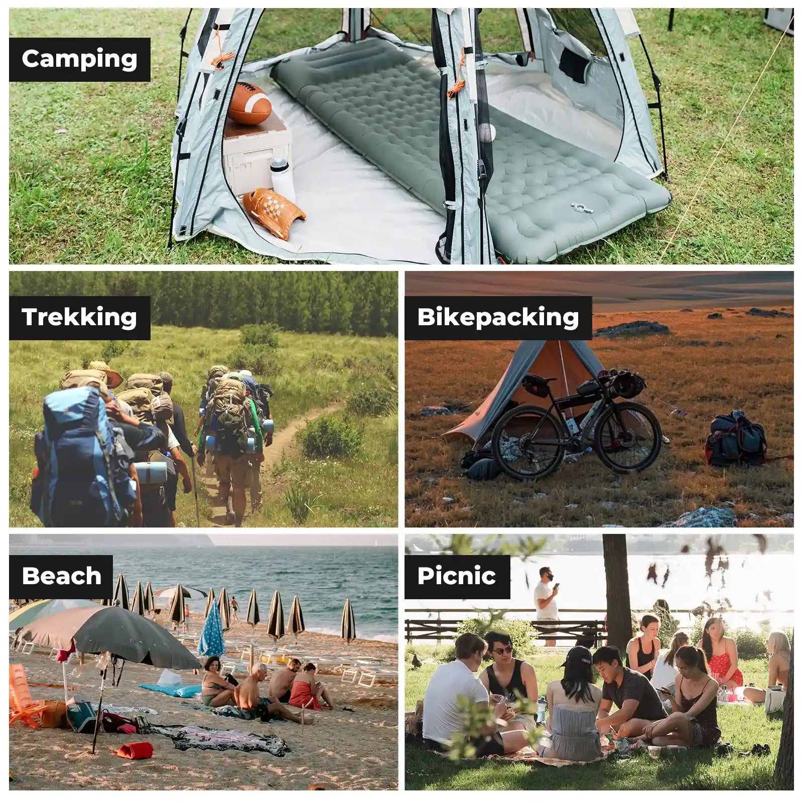 Inflatable Sleeping Pad with Pillow
